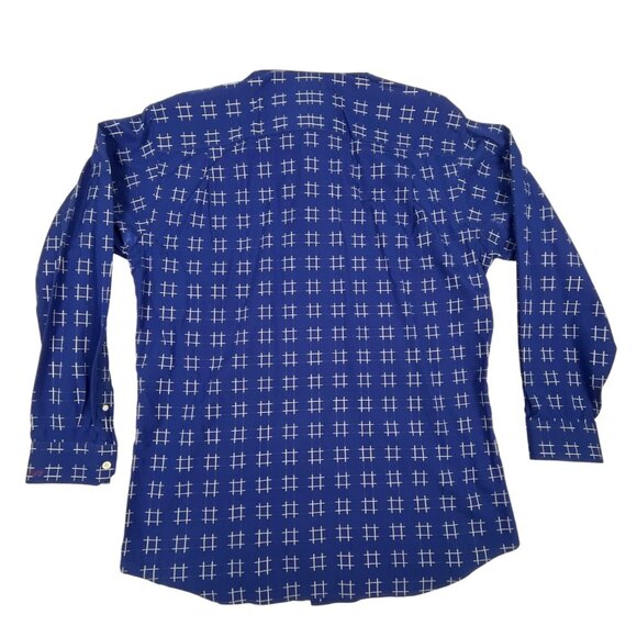 Paul Fredrik Men's Blue White Pattern Trim Fit Longsleeve Shirt Sz 36 - Picture 2 of 8